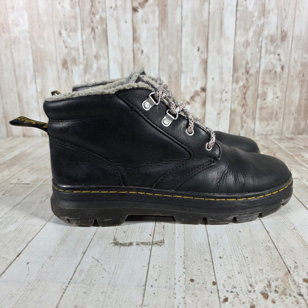Dr Martens Bonny II Black Leather Faux Fur Lined Chukka Boots Mens 7‎ Womens 8